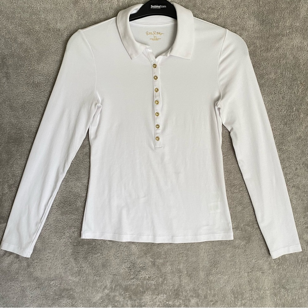 Lilly Pulitzer Women's White Polo Top size XS